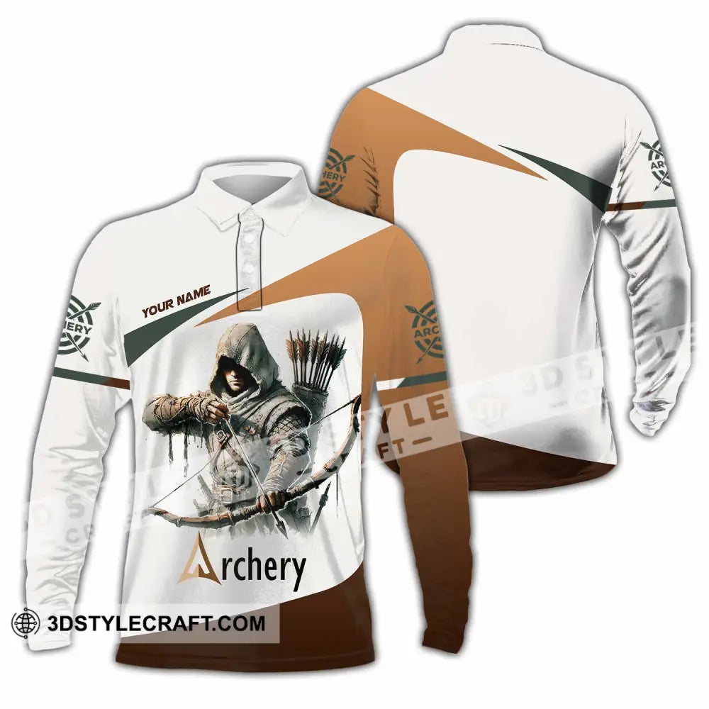 Unisex Shirt - Custom Archery 3D Shirt Long Sleeve Polo / S T-shirt