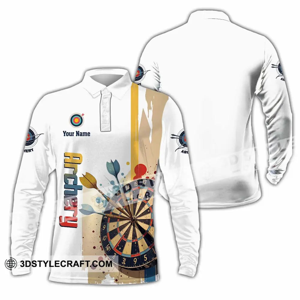 Unisex Shirt - Custom Archery 3D Shirt Long Sleeve Polo / S T-shirt