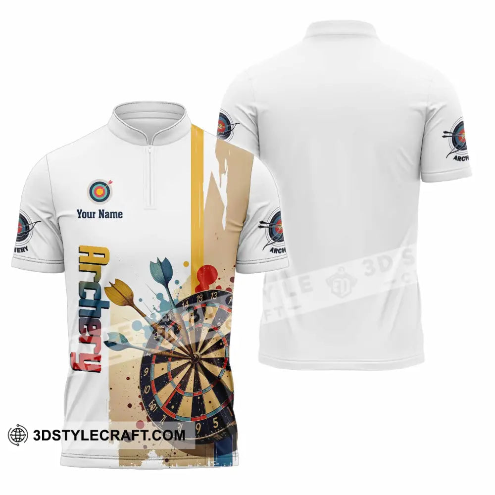 Unisex Shirt - Custom Archery 3D Shirt Zipper Polo Shirt / S T-shirt