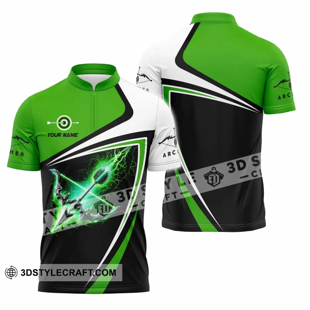 Unisex Shirt - Custom Archery 3D Shirt Zipper Polo Shirt / S T-shirt