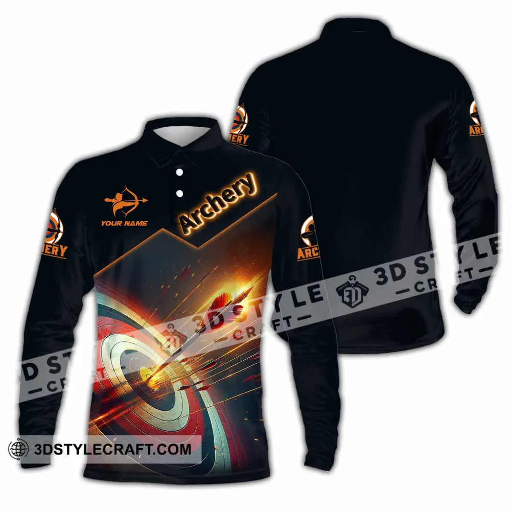 Unisex Shirt - Custom Archery Lover Sport Shirt Long Sleeve Polo / S T-shirt