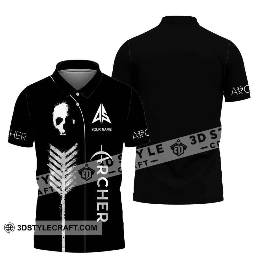 Unisex Shirt - Custom Archery Skullcap Archery Player Shirt Polo Shirt / S T-shirt