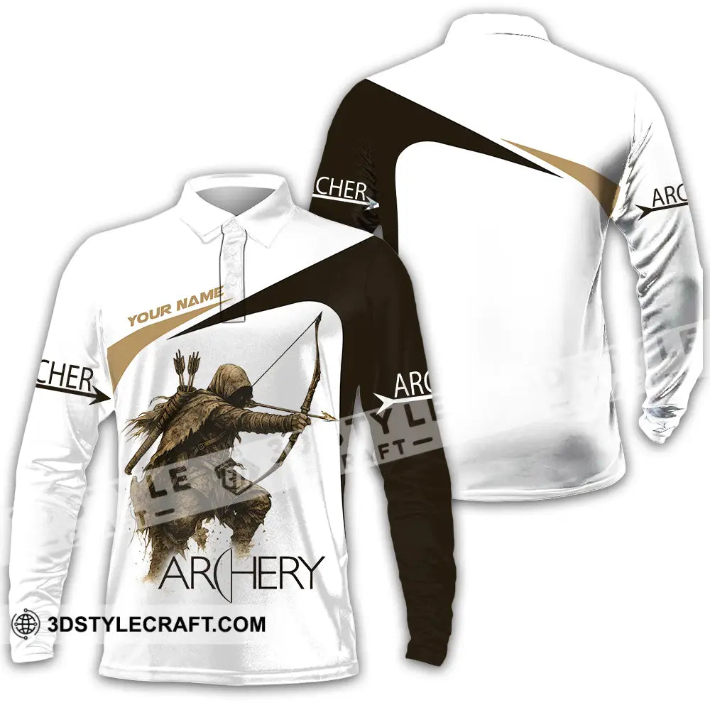 Unisex Shirt Custom Archery Sport Lover Shirt Long Sleeve Polo / S T shirt