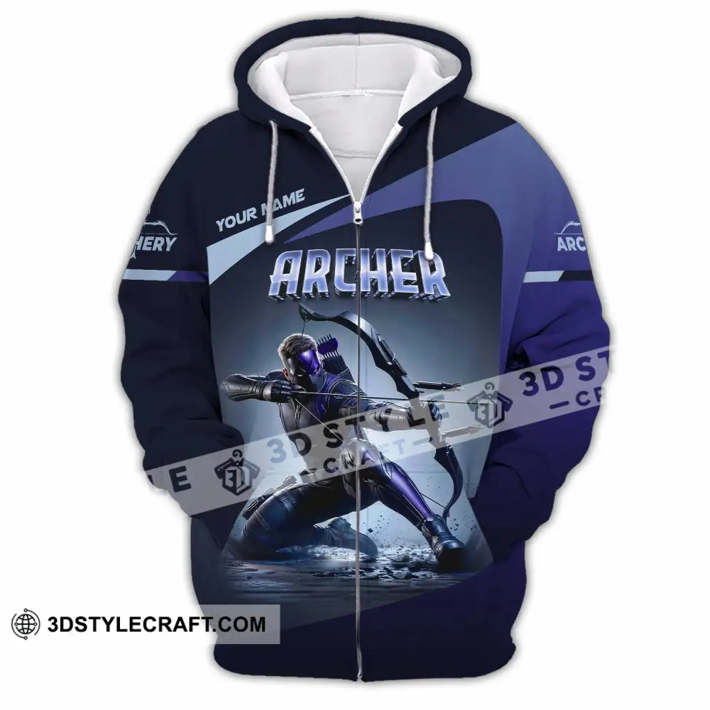 Unisex Shirt - Custom Archery Warrior Sport Shirt Zipper Hoodie / S T-shirt