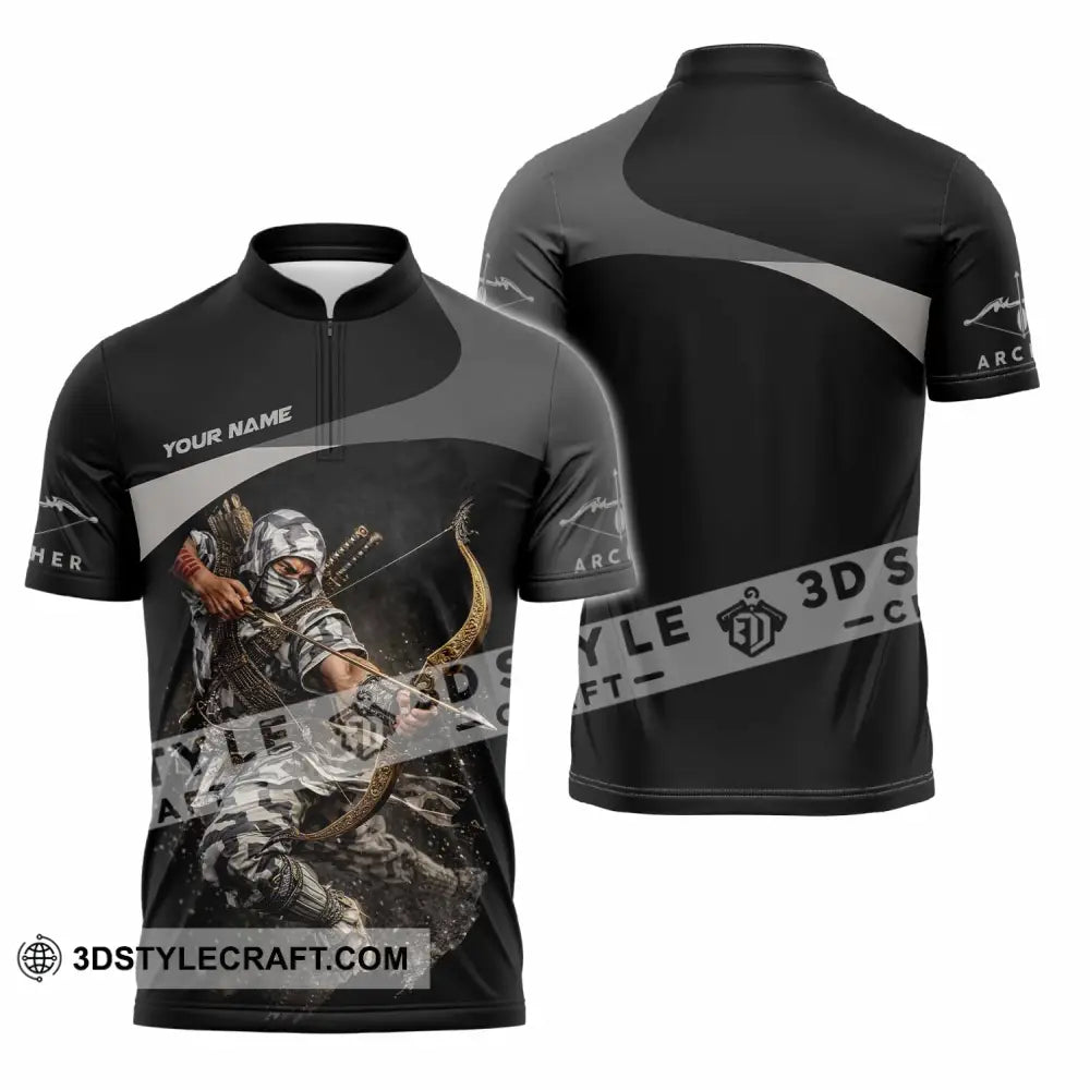 Unisex Shirt - Custom Archery Shirt - Zipper Polo Shirt / S - T-shirt