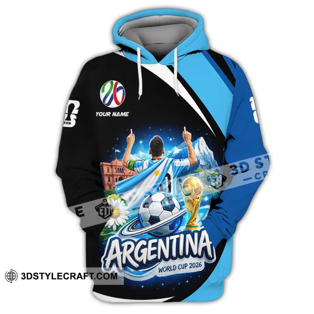 Unisex Shirt - Custom Argentina World Cup 2026 2026 3D Shirt - Hoodie / S - T-shirt