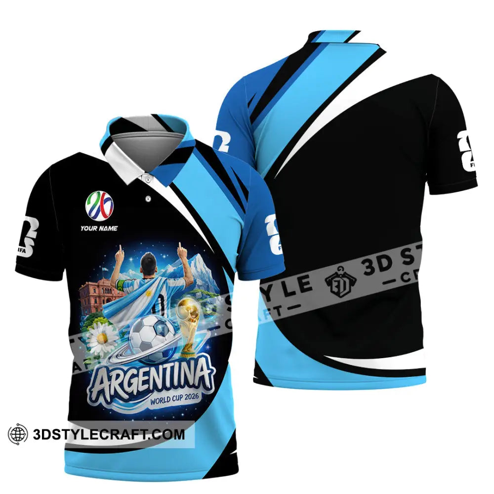 Unisex Shirt - Custom Argentina World Cup 2026 2026 3D Shirt - Polo Shirt / S - T-shirt