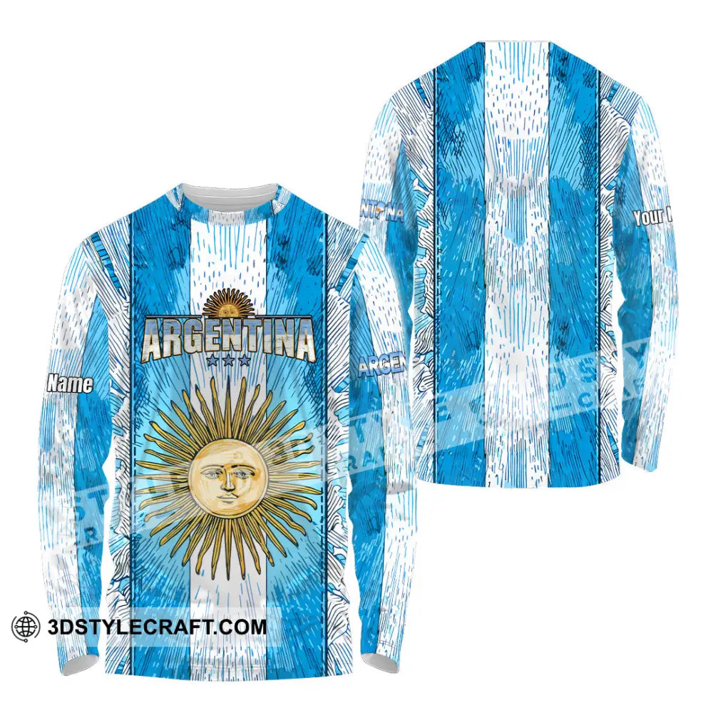 Unisex Shirt - Custom Argentina World Cup 2026 3D Shirt Long Sleeve Shirt / S T-shirt