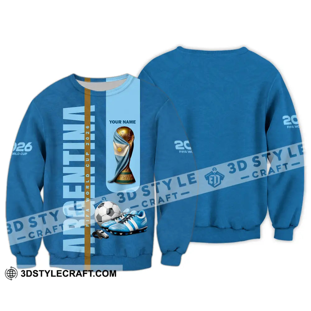 Unisex Shirt - Custom Argentina World Cup 2026 3D Shirt Long Sleeve / S T-shirt