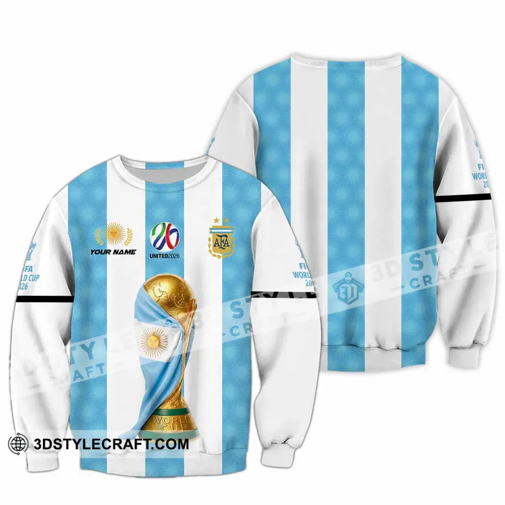 Unisex Shirt - Custom Argentina World Cup 2026 3D Shirt - Long Sleeve / S - T-shirt