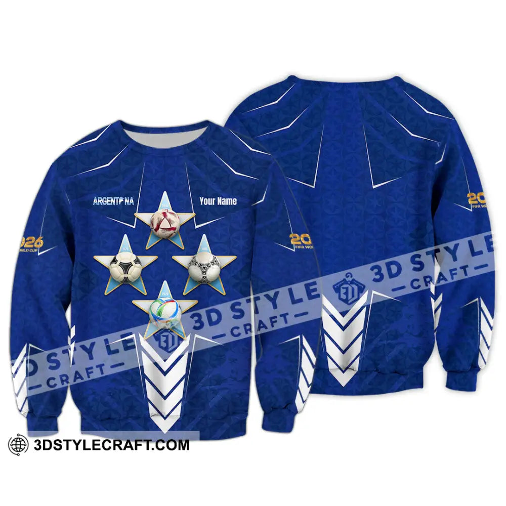 Unisex Shirt - Custom Argentina World Cup 2026 3D Shirt Long Sleeve / S T-shirt