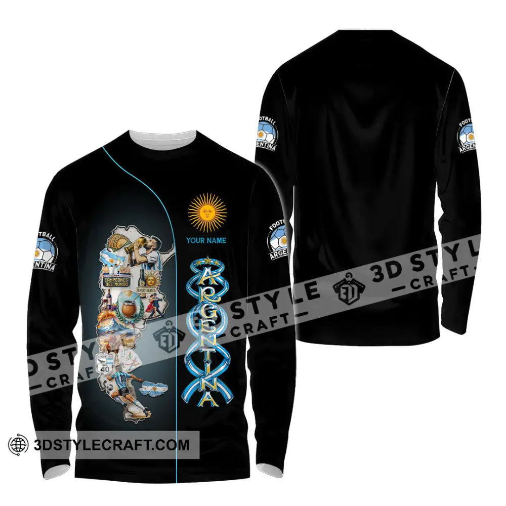 Unisex Shirt - Custom Argentina 3D Shirt Long Sleeve Shirt / S T-shirt