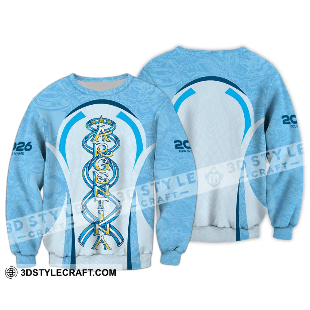 Unisex Shirt - Custom Argentina World Cup 2026 3D Shirt Long Sleeve / S T-shirt