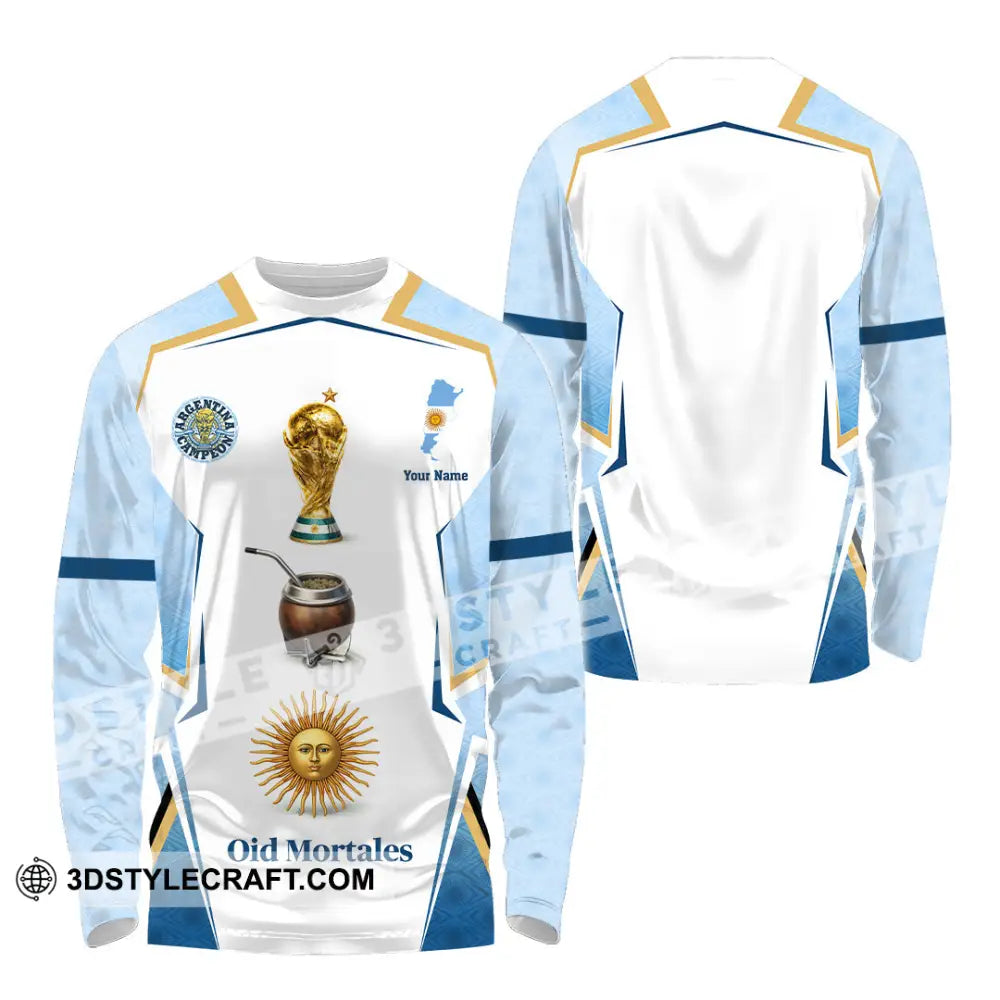 Unisex Shirt - Custom Argentina World Cup 2026 3D Shirt - Long Sleeve Shirt / S - T-shirt