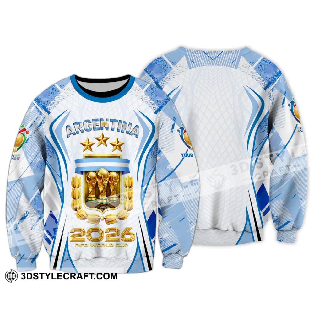 Unisex Shirt - Custom Argentina World Cup 2026 3D Shirt Long Sleeve / S T-shirt