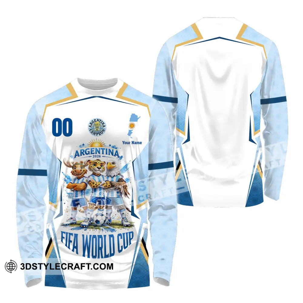 Unisex Shirt - Custom Argentina World Cup 2026 3D Shirt - Long Sleeve Shirt / S - T-shirt