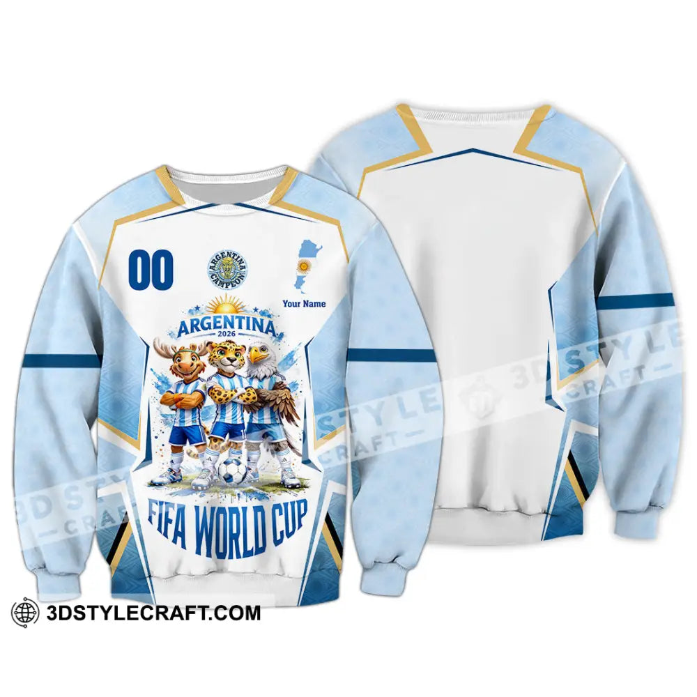 Unisex Shirt - Custom Argentina World Cup 2026 3D Shirt - Long Sleeve / S - T-shirt