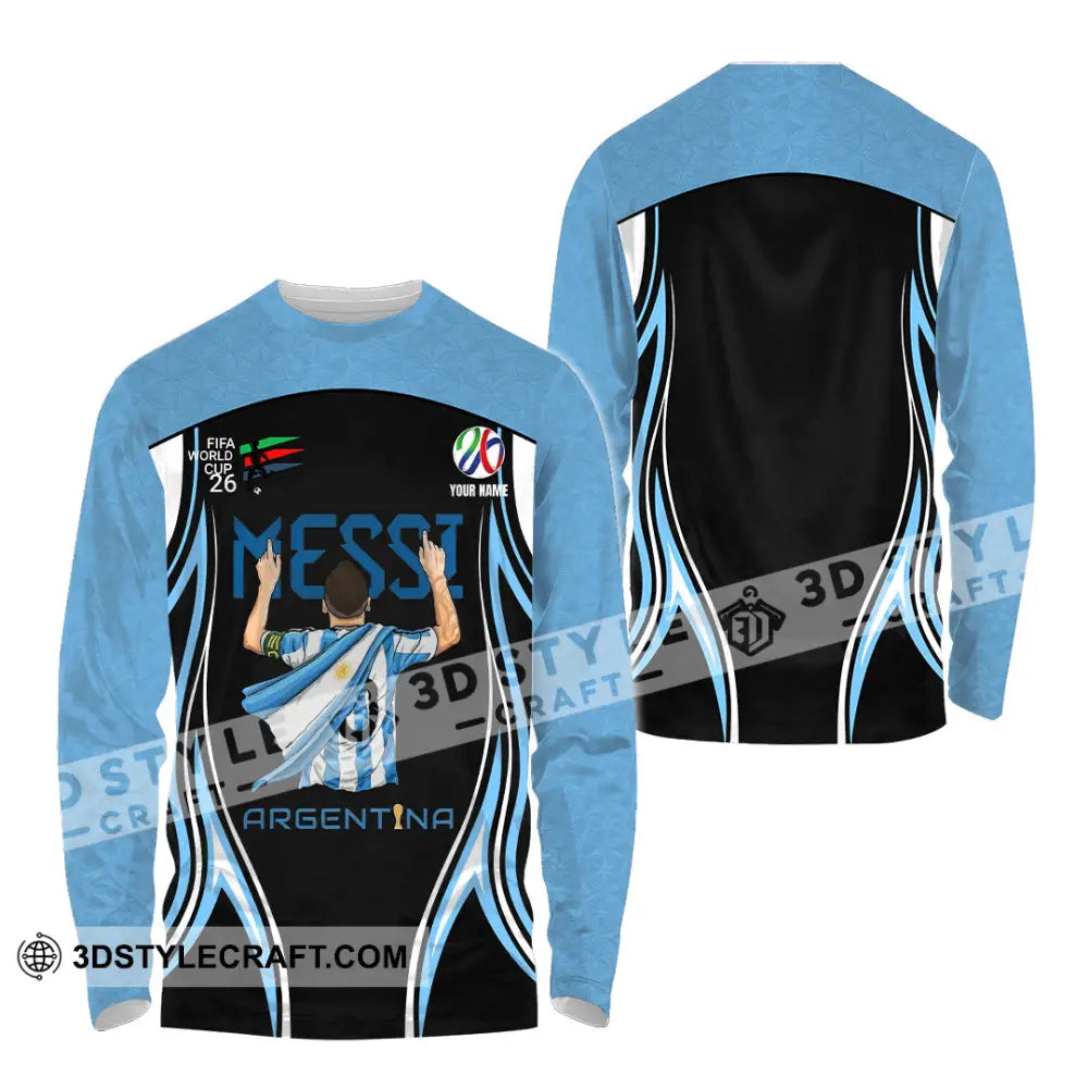 Unisex Shirt - Custom Argentina World Cup 2026 3D Shirt Long Sleeve Shirt / S T-shirt