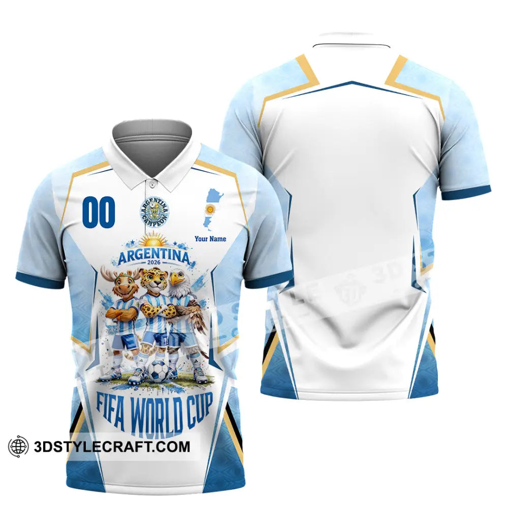 Unisex Shirt - Custom Argentina World Cup 2026 3D Shirt - Polo Shirt / S - T-shirt