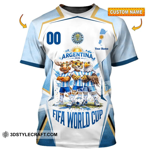 Unisex Shirt - Custom Argentina World Cup 2026 3D Shirt - T-shirt