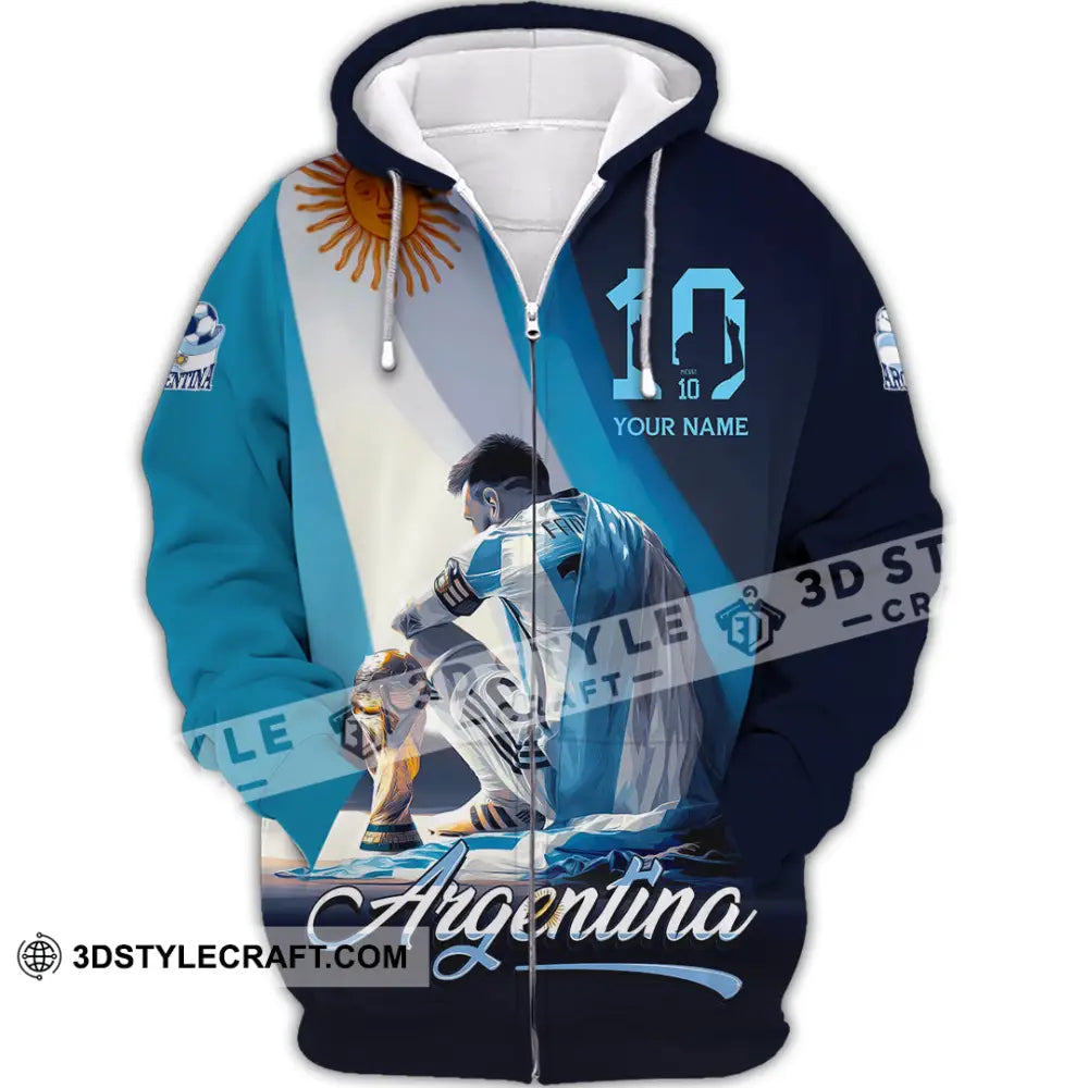 Unisex Shirt - Custom Argentina 3D Shirt Zipper Hoodie / S T-shirt