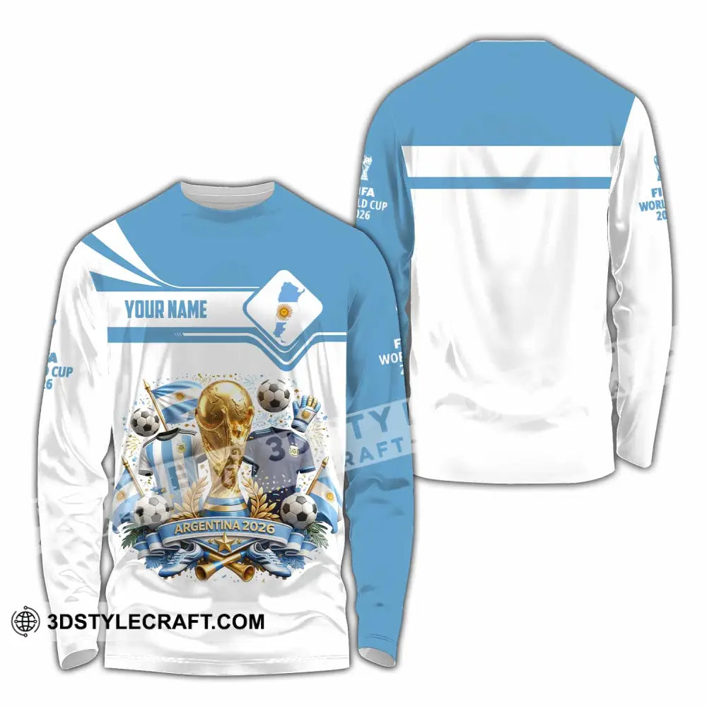 Unisex Shirt - Custom Argentina World Cup 2026 Shirt - Long Sleeve Shirt / S - T-shirt