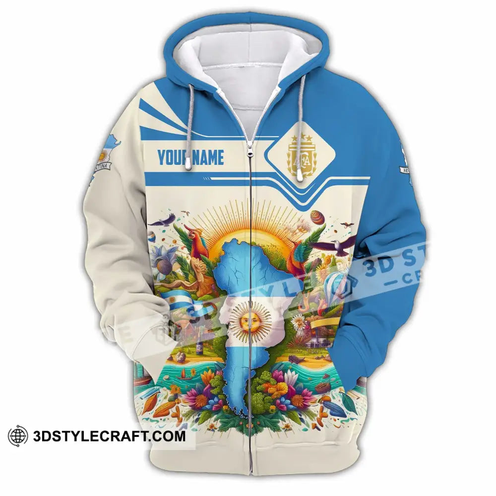 Unisex Shirt - Custom Argentina Shirt Zipper Hoodie / S T-shirt