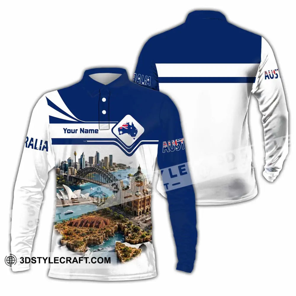 Unisex Shirt - Custom Australia Shirt - Long Sleeve Polo / S - T-shirt