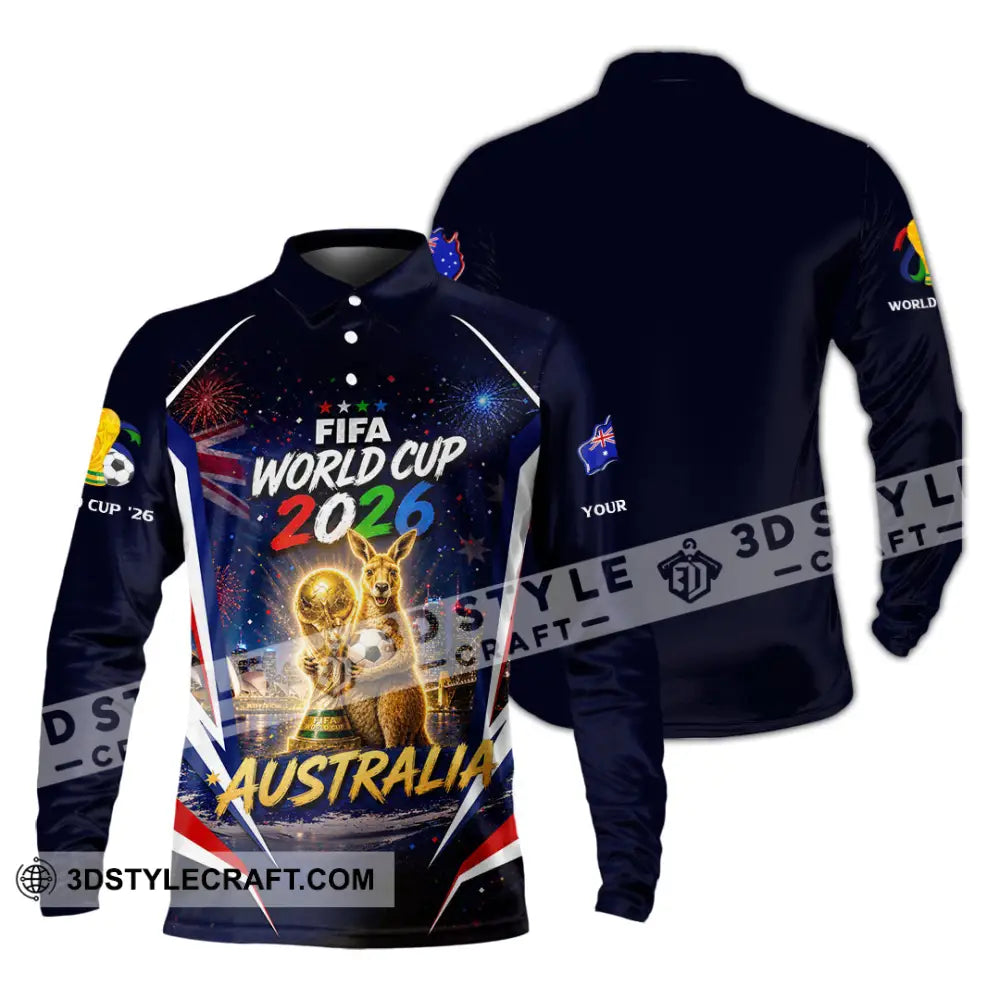 Unisex Shirt - Custom Australia World Cup 2026 Shirt - Long Sleeve Polo / S - T-shirt