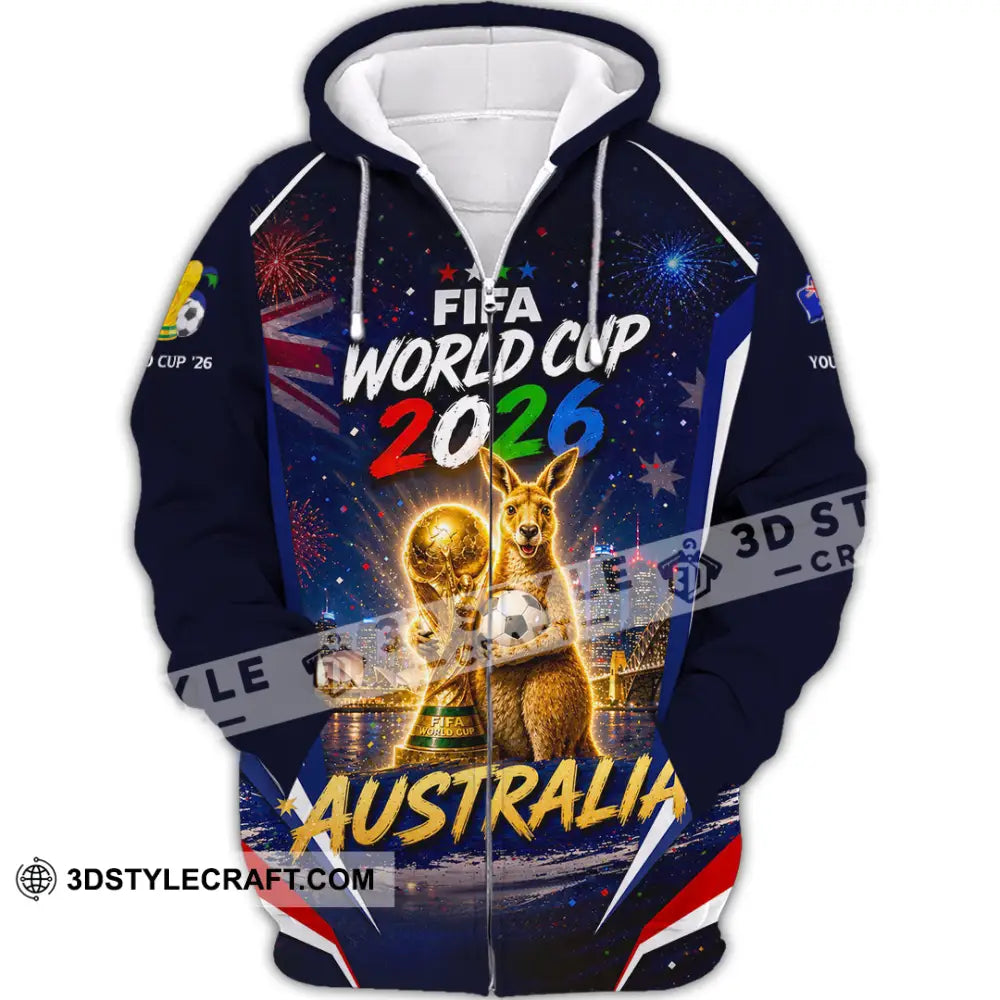 Unisex Shirt - Custom Australia World Cup 2026 Shirt - Zipper Hoodie / S - T-shirt