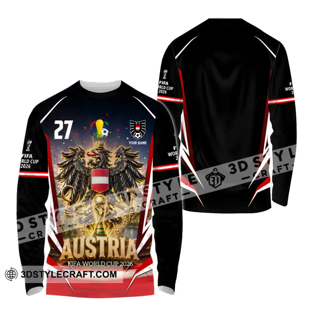 Unisex Shirt - Custom Austria World Cup 2026 Shirt - Long Sleeve Shirt / S - T-shirt