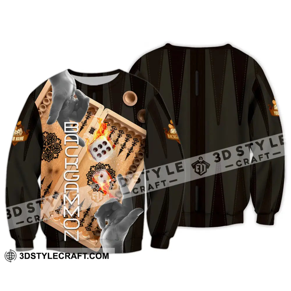 Unisex Shirt - Custom Backgammon 3D Shirt Long Sleeve / S T-shirt
