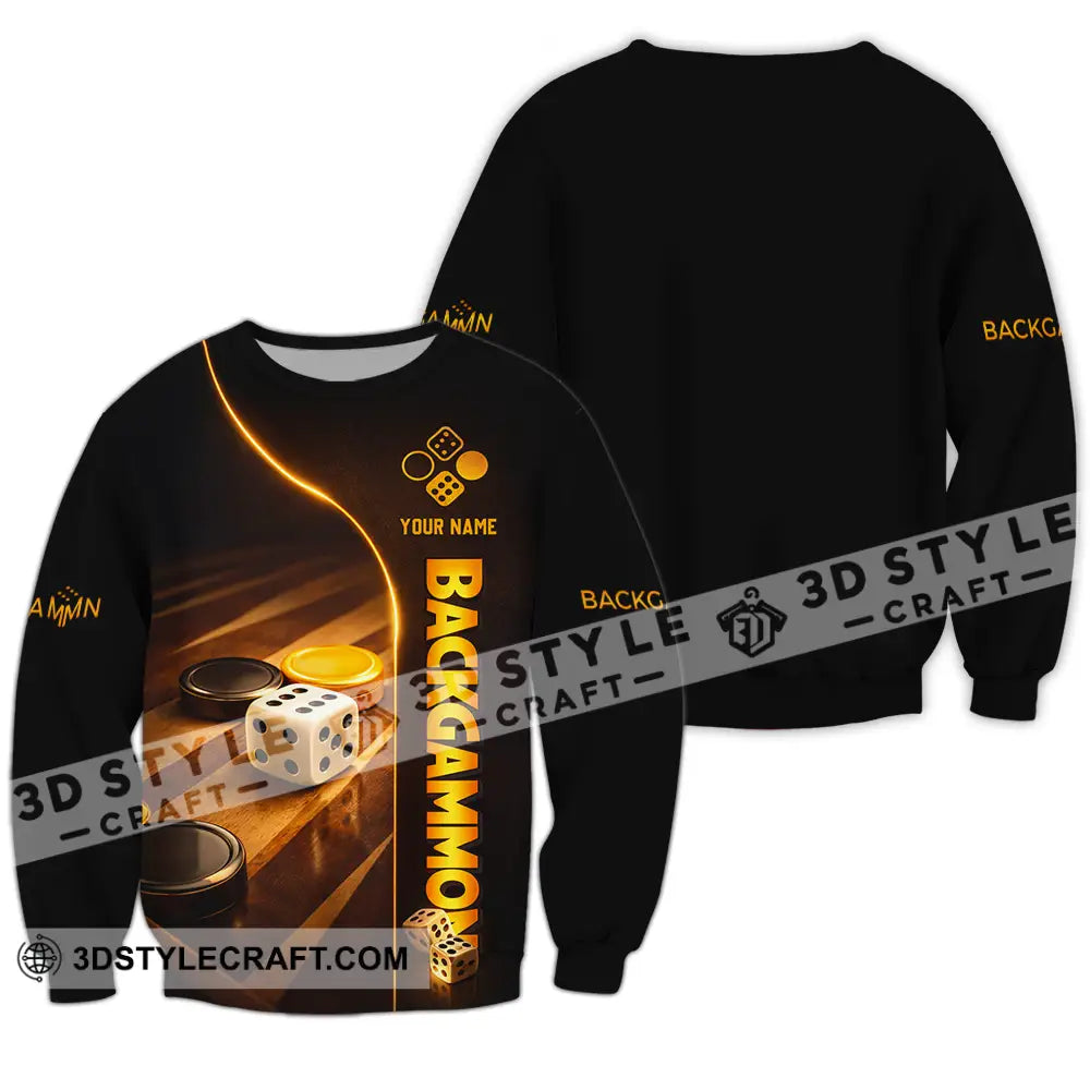 Unisex Shirt - Custom Backgammon 3D Shirt Long Sleeve / S T-shirt