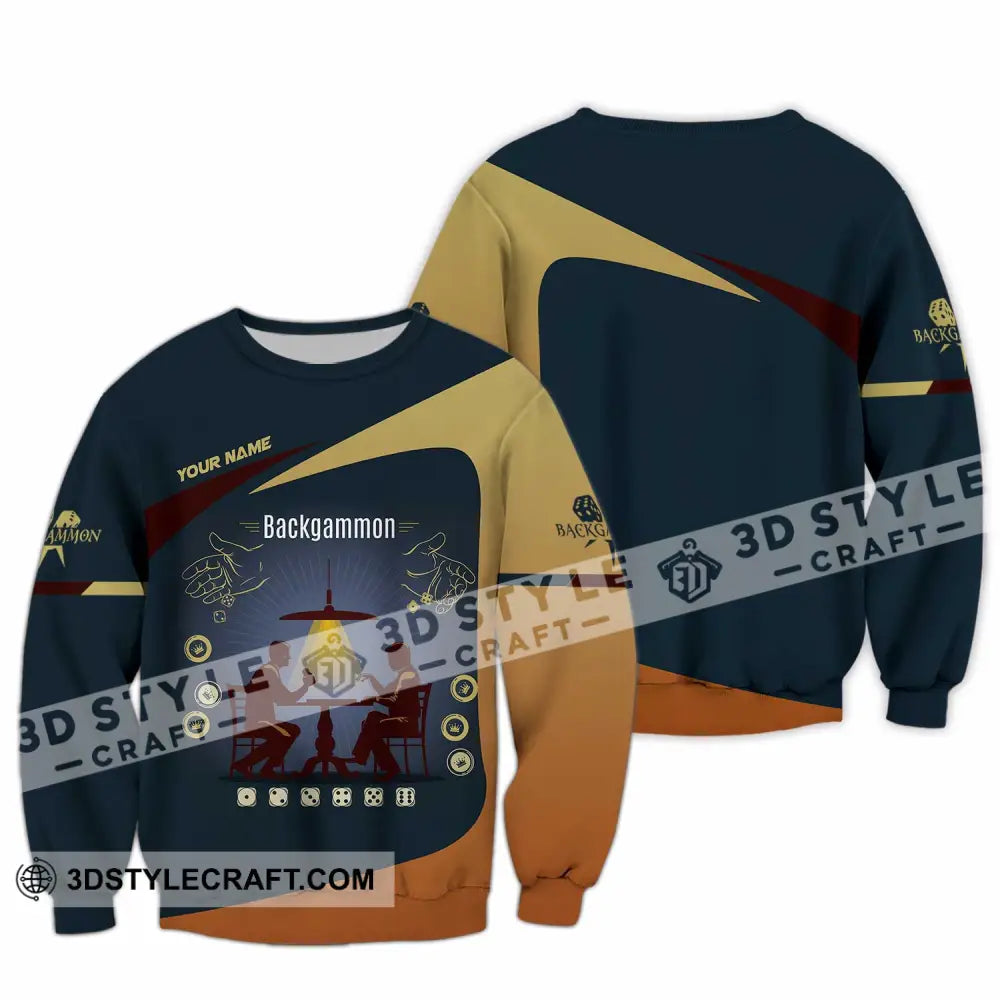 Unisex Shirt - Custom Backgammon 3D Shirt Long Sleeve / S T-shirt