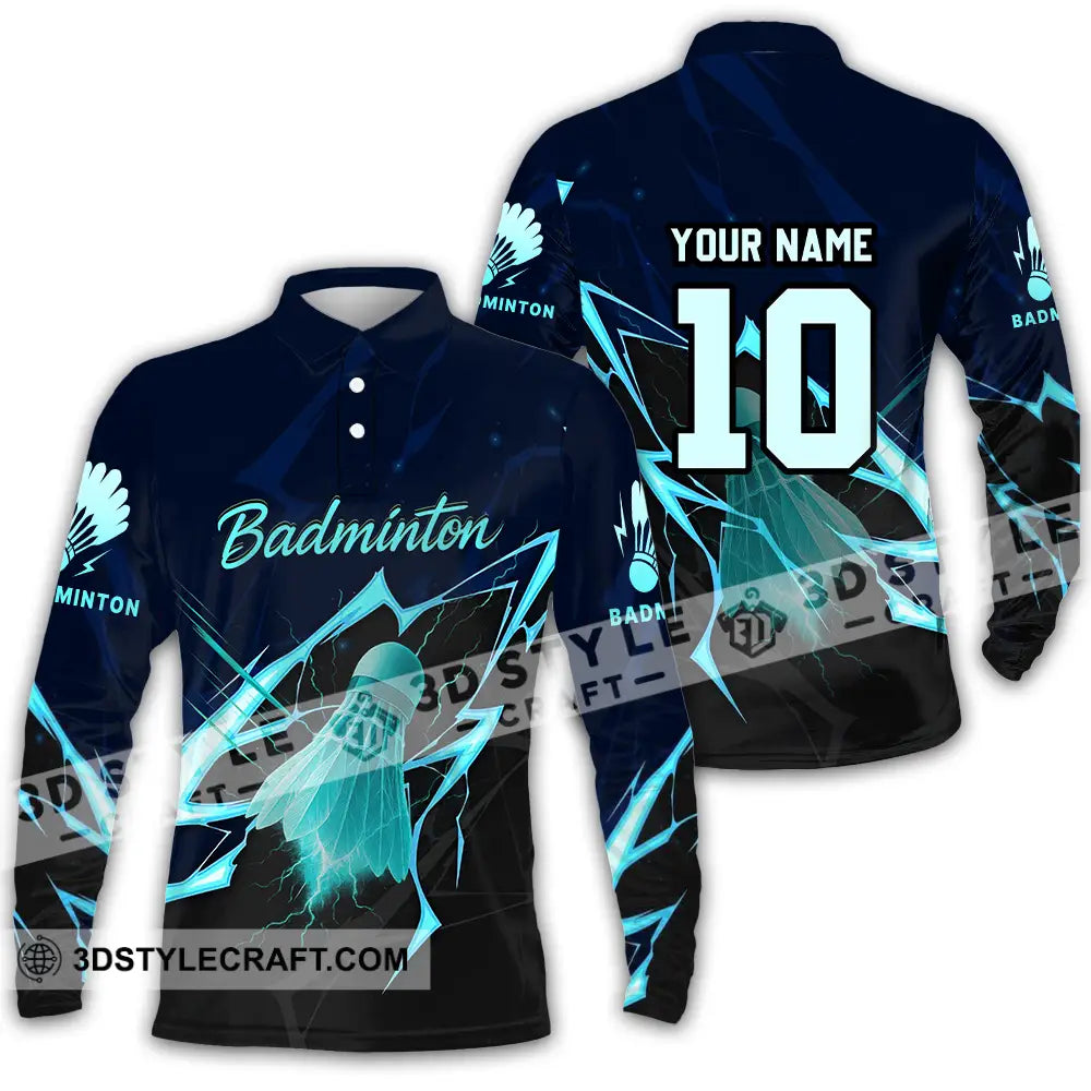 Unisex Shirt - Custom Badminton Shirt Long Sleeve Polo / S T-shirt