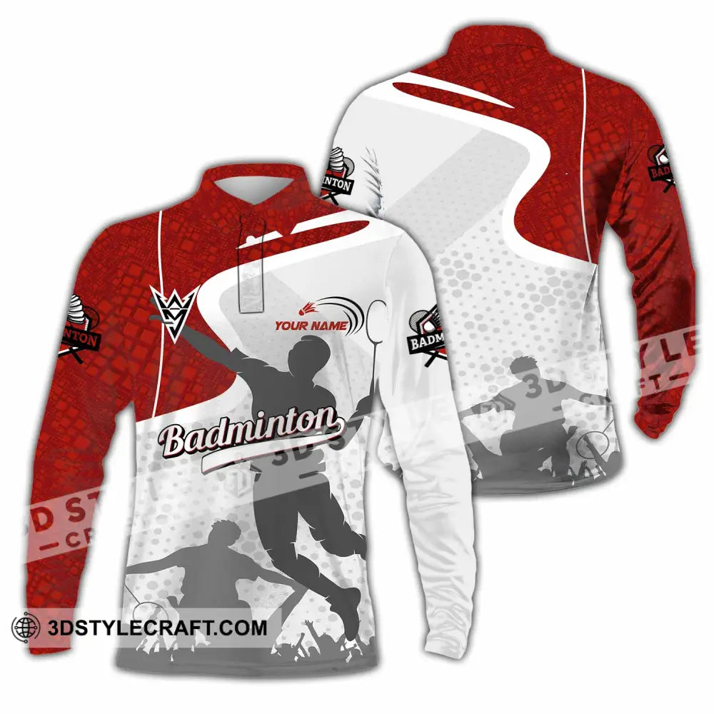 Unisex Shirt - Custom Badminton Shirt Long Sleeve Polo / S T-shirt