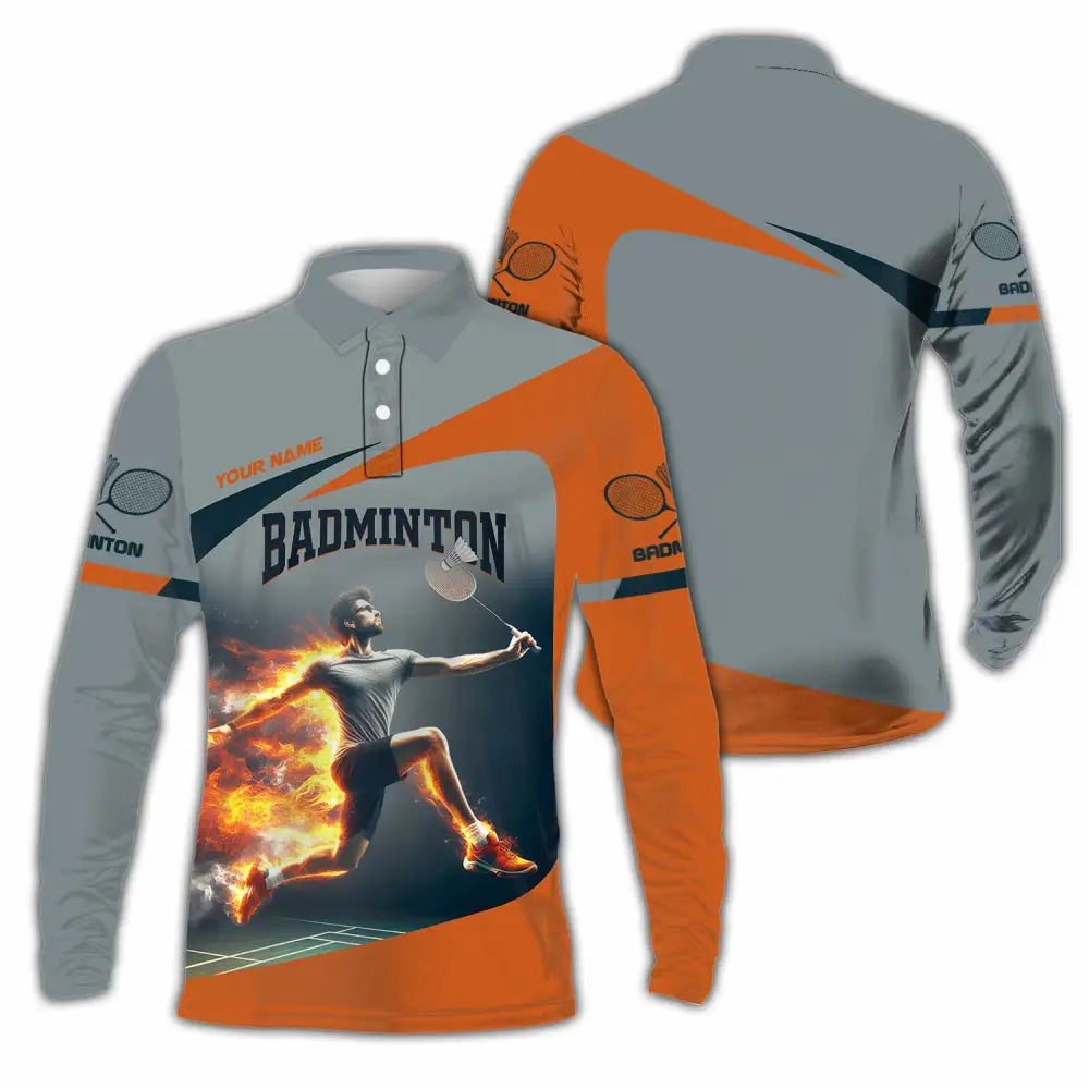 Unisex Shirt - Custom Badminton Shirt Long Sleeve Polo / S T-shirt