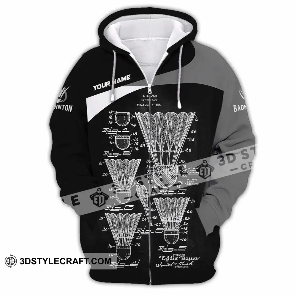 Unisex Shirt - Custom Badminton Shirt - Zipper Hoodie / S - T-shirt