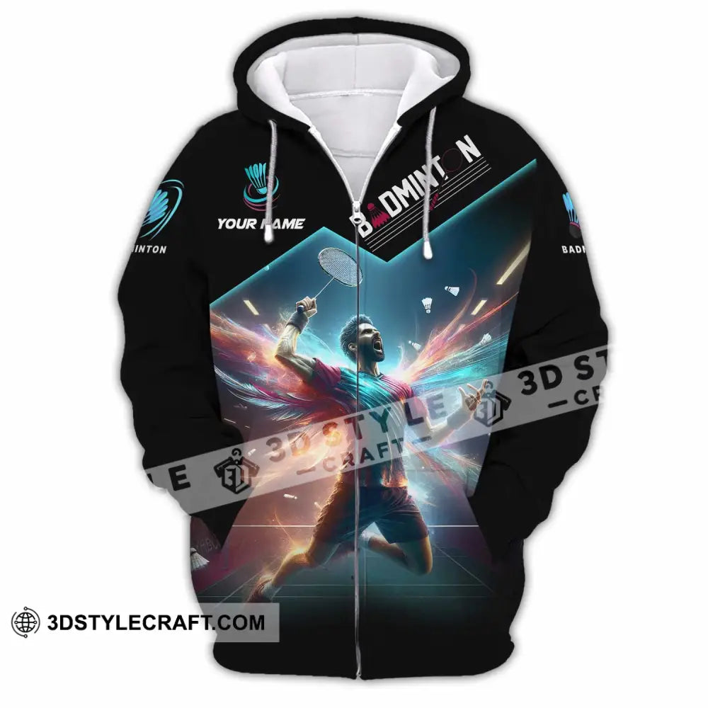 Unisex Shirt - Custom Badminton Shirt - Zipper Hoodie / S - T-shirt
