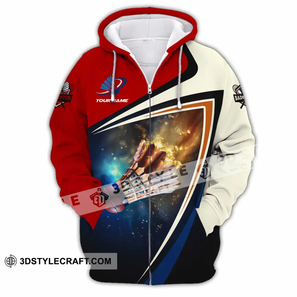 Unisex Shirt - Custom Badminton Shirt Zipper Hoodie / S T-shirt