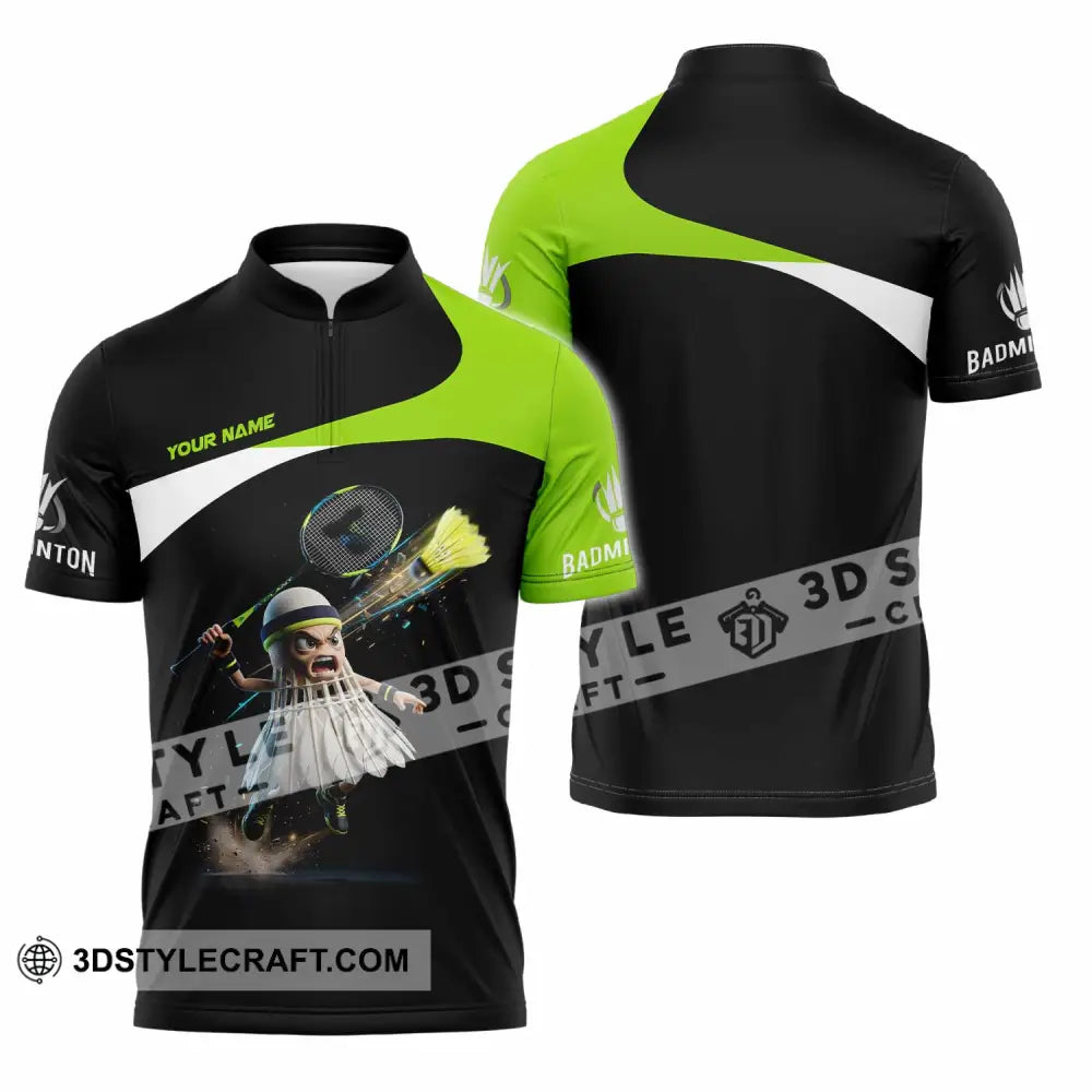 Unisex Shirt - Custom Badminton Shirt - Zipper Polo Shirt / S - T-shirt