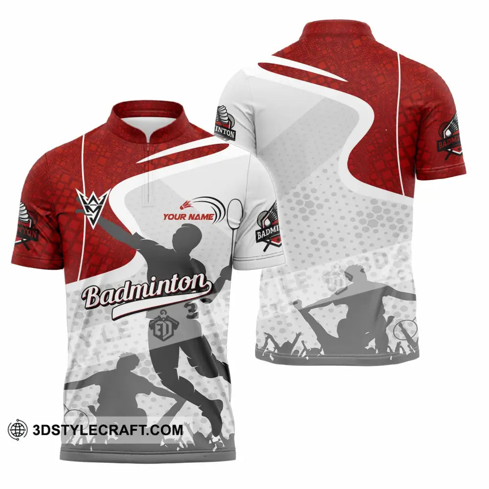 Unisex Shirt - Custom Badminton Shirt Zipper Polo Shirt / S T-shirt
