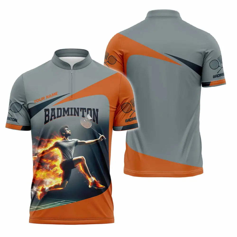 Unisex Shirt - Custom Badminton Shirt Zipper Polo Shirt / S T-shirt