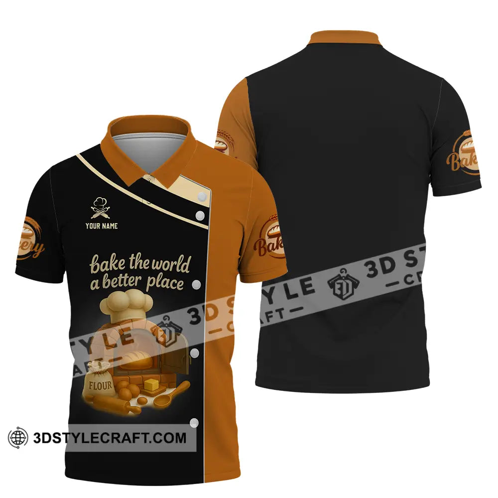 Unisex Shirt Custom Bake The World A Better Place Shirt Polo Shirt / S T shirt