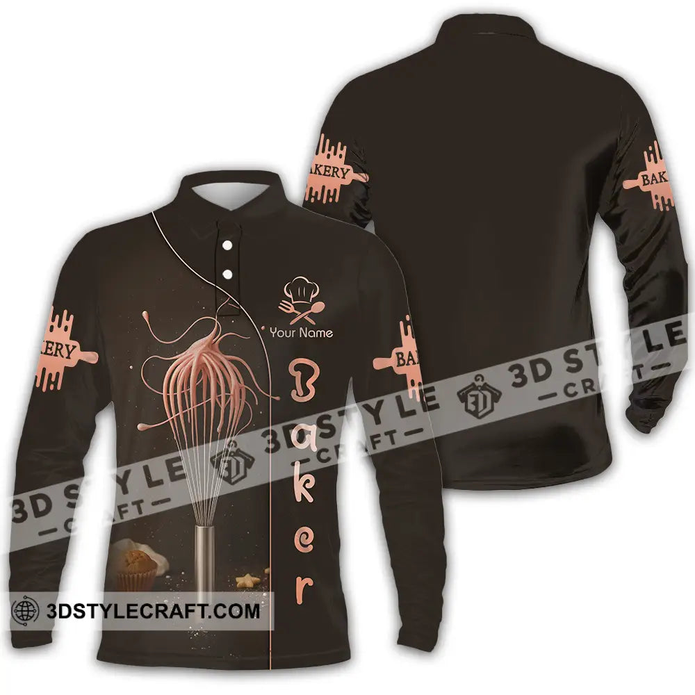 Unisex Shirt - Custom Baker Lover Shirt Long Sleeve Polo / S T-shirt