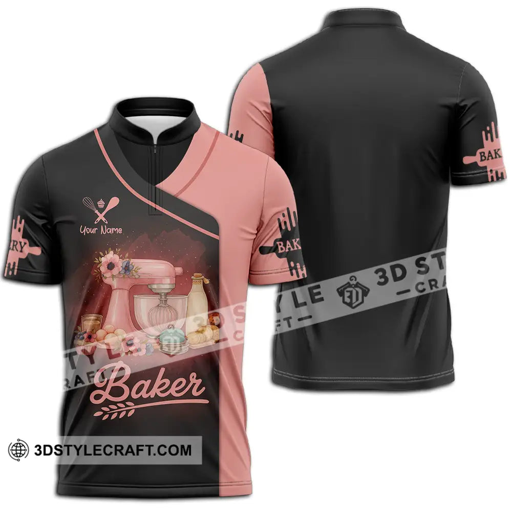 Unisex Shirt - Custom Baker Lover Shirt Zipper Polo Shirt / S T-shirt