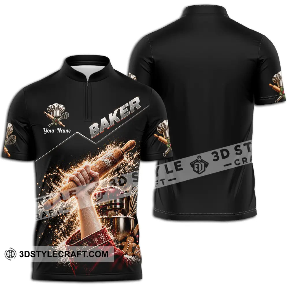 Unisex Shirt - Custom Baker Shirt - Zipper Polo Shirt / S - T-shirt