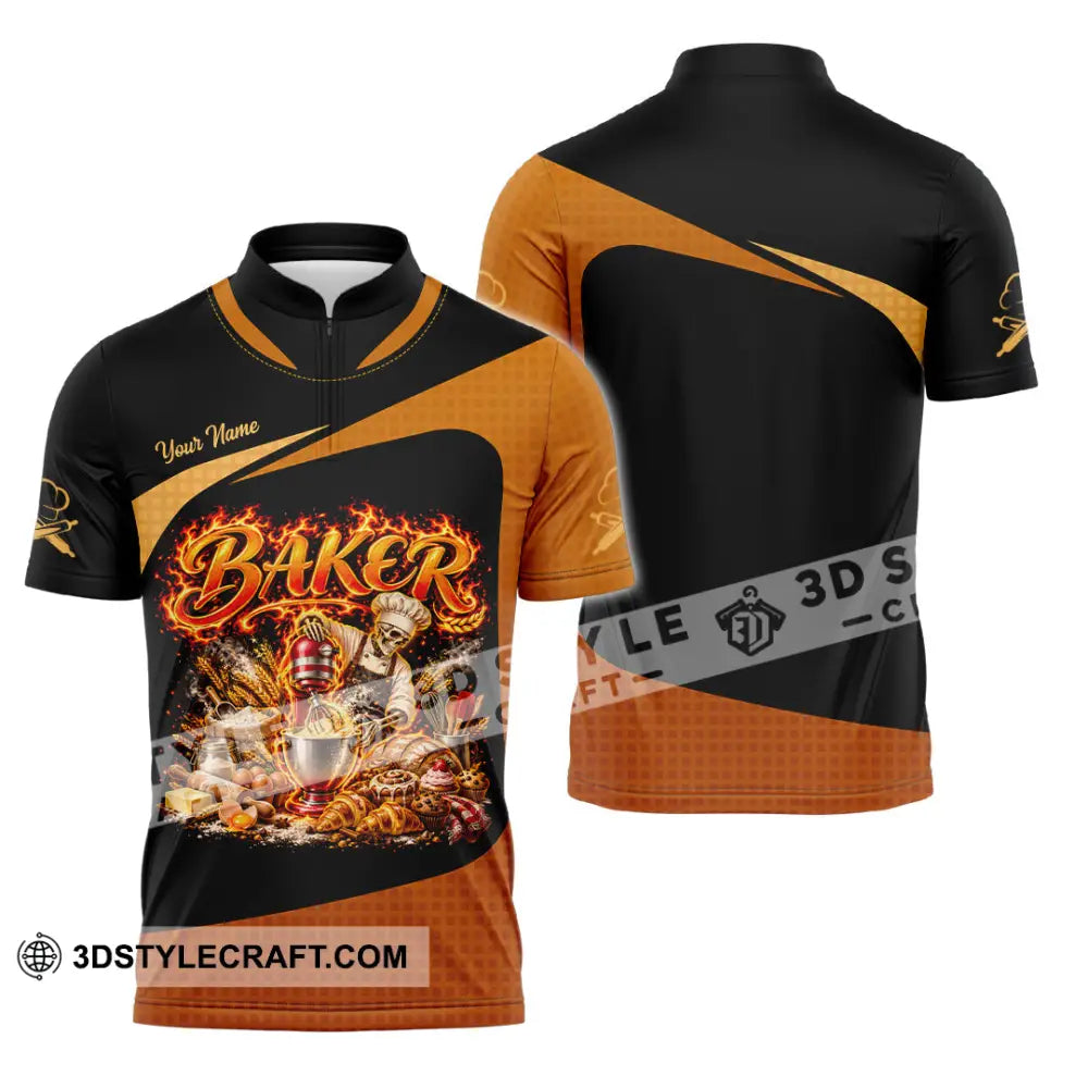 Unisex Shirt - Custom Baker Shirt - Zipper Polo Shirt / S - T-shirt