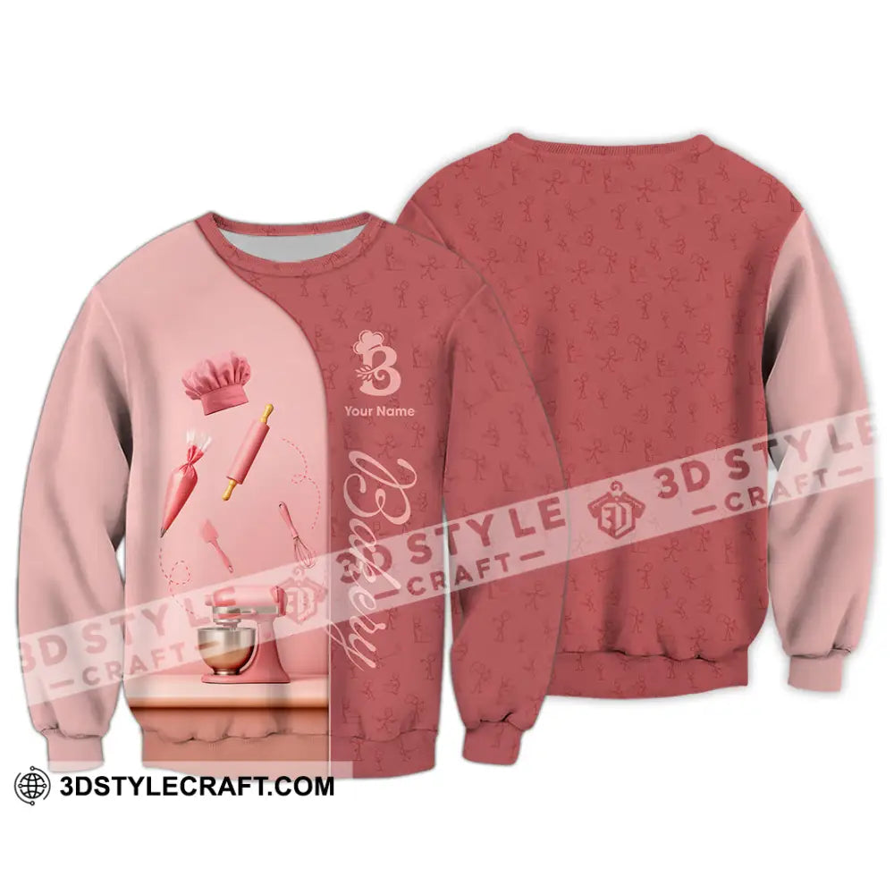 Unisex Shirt - Custom Bakery Pink Cute Shirt Long Sleeve / S T-shirt