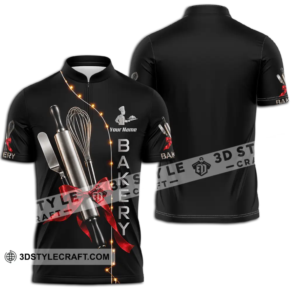 Unisex Shirt - Custom Bakery Shirt - Zipper Polo Shirt / S - T-shirt